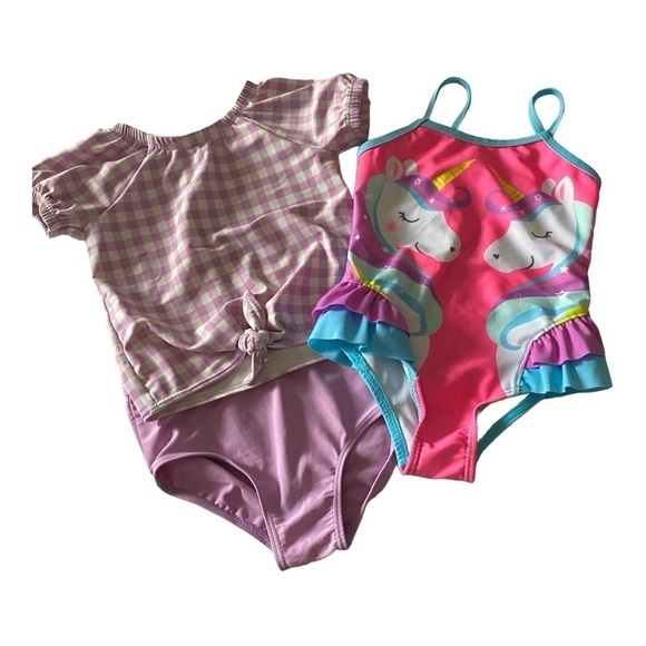 GIRLS SWIMSUITS-CARTERS 2 PIECE & WONDER NATION ONE PIECE - Picture 1 of 5